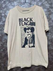 アメリカン古着ハードコアパンクスタイルビンテージUS製BLACKFLAGミッキーロゴTシャツ