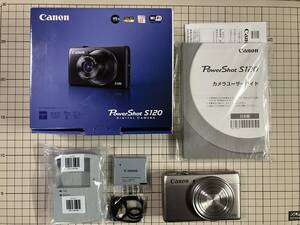 【美品】Canon デジタルカメラ PowerShot S120(シルバー） F値1.8 広角24mm 光学5倍ズーム　※付属品・元箱付き