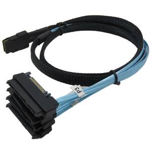 Mini SAS ケーブル SFF-8087 36ピン to 4SFF-8482 29ピン コネクタ SATAパワー付き ファンアウトケーブル Mini SASホスト 4 SATA 長さ100cm