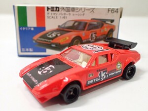 m2373 / 未使用 保管品 トミカ 日本製 F64 デ トマソ パンテーラ レーシング イタリア車 青箱 外国車シリーズ トミー TOMICA 当時物 現状品