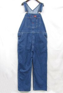 サイズ W36 L30 Dickies デニム オーバーオール サロペット ワーク ペインター ディッキーズ 古着 ビンテージ 3S2702