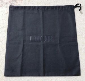 クリスチャン・ディオール 「Christian Dior」 バッグ保存袋（3804）正規品 付属品 内袋 布袋 巾着袋 39×40cm ネイビー ラバーロゴ