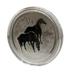 オーストラリア エリザベス２世 2014年 干支 午年 馬 1ドル銀貨 純銀 999 【1枚】
