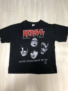 激レア 90s ブラックピンク ロゼ 着用 KISS ツアー Tシャツ XL )検 企業 プロモ アート アニメ ヴィンテージ バンド nirvana microsoft