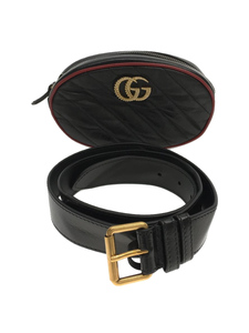 GUCCI◆ウエストバッグ[仕入]/レザー/BLK/無地/476434