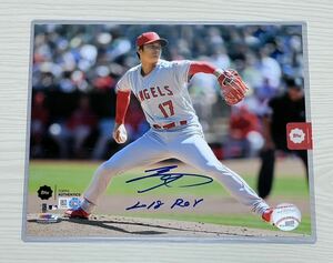  ２０１８　ROY/大谷翔平/　Topps 　直筆サイン、インスク入り写真。