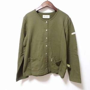 #apc ピンクハウス PINKHOUSE カーディガン M カーキ スナップボタン ゼッケン うさぎ ロゴ レディース [843060]