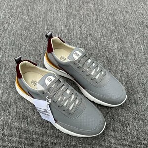 ブルネロクチネリ　BRUNELLO CUCINELLI メンズ　スニーカー　レザー　牛革　靴　シューズ　通気性　39-44　サイズ選択可能