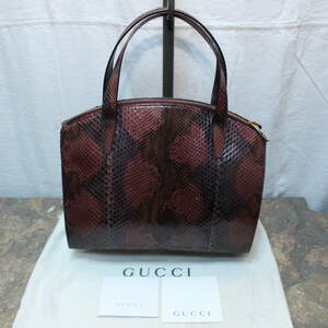 GUCCI PYSON LEATHER HAND BAG MADE IN ITALY/グッチパイソンレザーハンドバッグ
