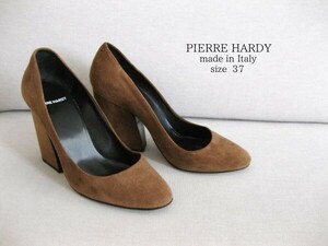 ☆PIERRE HARDYピエールアルディ☆ヒールパンプス☆スエード☆37☆BROWN☆チャンキーヒール☆イタリア製☆