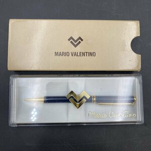 G0322Q75 未使用保管品 MARIO VALENTINO マリオ・ヴァレンチノ ボールペン ネイビー　紺　筆記NG