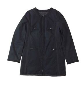 TO BE CHIC トゥービーシック ノーカラーコート ジャケット 中綿 ポリエステル ブラック 黒 40