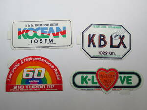 *　80年代頃　入手困難 希少　U.S.A. カリフォルニア　FM ラジオ放送局　ステッカー　まとめて3枚　KBLX-FM　K-オーシャン　HOLLYWOOD　R&B