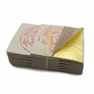 純金箔(24K) 3cm x 3cm タイ産 Gold Leaf 100枚セット タイで購入 送料無料