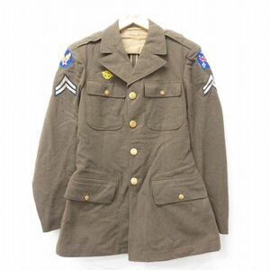 XS/古着 長袖 ビンテージ ミリタリー ジャケット 将校服 メンズ 50s エアフォース ウール 緑系 グリーン 23oct26 中古 アウター フライ