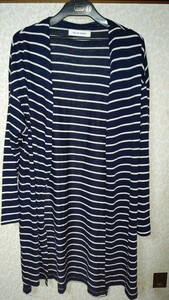 AZUL BY MOUSSY マウジー　ロングカーディガン　ボーダー　横スリット入　未使用　サイズS　長袖