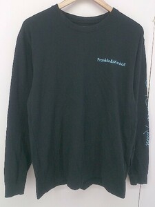 ◇ FRANKLIN&MARSHALL フランクリンマーシャル バックプリント 長袖 Tシャツ カットソー サイズM ブラック ブルー メンズ