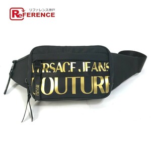 VERSACE ヴェルサーチ ボディバッグ VERSACE JEANS COUTURE ジーンズクチュール ウエストバッグ ブラック レディース【中古】