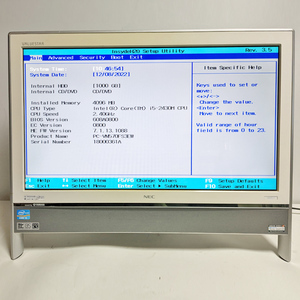 NEC 液晶一体型パソコン VN570/FS3EW Windows10 Core i5 メモリ 4GB HDD 1TB 21.5型 Microsoft Office Personal 2010付 ジャンク