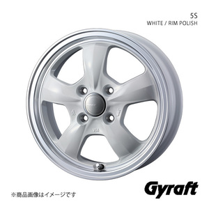 Gyraft/5S シャトル GK8/GK9/GP7/GP8 アルミホイール1本【15×5.5J 4-100 INSET42 WHITE/RIM POLISH】0041426