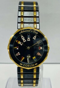 C234-I58-867 【電池交換済】CORUM コルム アドミラルズカップ V552 555667 メンズ クォーツ デイト 腕時計 箱付き 稼働