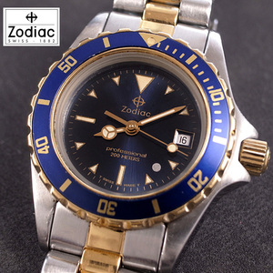 ビンテージ　ZODIAC ／ゾディアック■プロ　ダイバー　200m■レディース腕時計　消費税なし