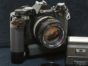 Canon AE-1P FD50mmF1.4S.S.CモータードライブMA・ストロボ155A付セット 【Working product ・動作確認済み】