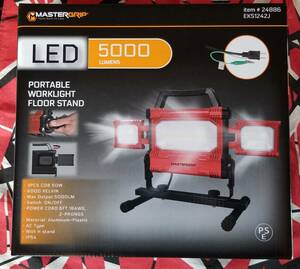 新品【MASTERGRIP】マスターグリップ・／LED 投光器 5000ルーメン 照明　（新品・未開封）