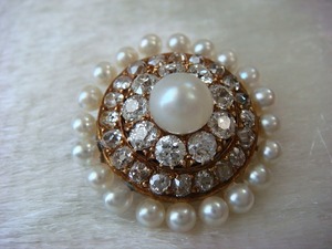 ◎ＭＩＫＩＭＯＴＯ　ミキモト購入　アンティーク　ヴィクトリアン期　ダイヤブローチ◎