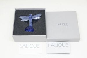 ラリック　LALIQUE トンボ　蜻蛉　置物　クリスタル　パープル