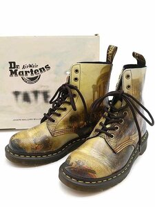 Dr.Martens ドクターマーチン PASCAL MULTI CARTHAGINIAN 8EYE BOOTS カルタゴ帝国の衰退 アートプリント8ホールブーツ ベージュ系 UK4