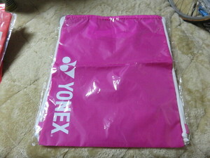 YONEX ヨネックス ナップサック 手さげバッグ サイズ360-450㎜　ポリエステル ピンク 未開封 未使用