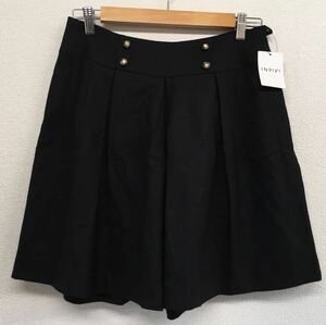 【新品・タグ付き】　INDIVI　インディビィ　スカート風　パンツ　ウール素材　ブラック　41号　ワールド　日本製
