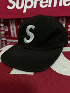 ☆超激レア☆Supreme S Logo 6-Panel シュプリーム Sロゴ 6パネル Cap Hat キャップ ハット 帽子 Black ブラック 黒