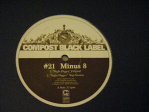 ▲12インチ MINUS 8 / NIGHT DIGGER (ORIGINAL / SLAP VER. / LATE NIGHT EDIT.) 輸入盤 ハウス◇r30501