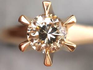 【3987M】K18ゴールド 天然ダイヤモンド 0.67ct/4.14g リング 指輪 ♯10.5