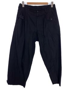 yohji yamamoto POUR HOMME◆COTTON TWILL TAB PANT/コットンツイルタブパンツ/HG-P06-004/ブラック/2