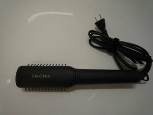 ☆SALONIA　サロニア　SL-012BKS　ストレート　ヒートブラシ　ヘアアイロン　美容　家電　