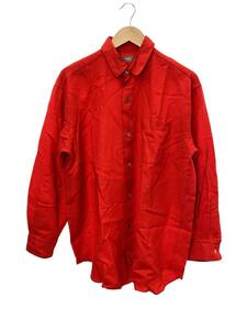 COMME des GARCONS HOMME◆80s/デカオム/長袖シャツ/-/ウール/RED/HB-080180