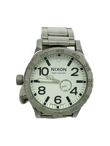 NIXON◆クォーツ腕時計/アナログ/ステンレス/WHT/SLV/51-30