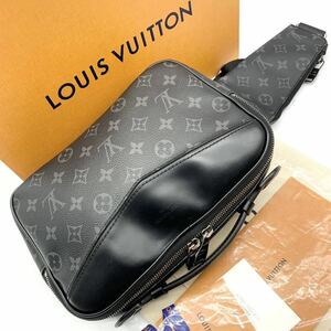 1円●極美品●LOUIS VUITTON ルイヴィトン モノグラムエクリプス バムバッグ ショルダーバッグ レザー ノワール メンズ M42906 付属品完備