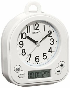セイコークロック 掛け時計 置き時計兼用 生活防水 タイマー 温度 表示 アナログ キッチン&バス 白 BZ358W