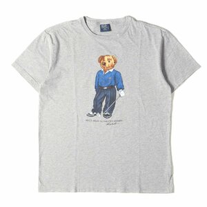 POLO Ralph Lauren ポロ ラルフローレン Tシャツ サイズ:L 00s ポロベア クルーネック 半袖 Tシャツ ヘザーグレー トップス カットソー