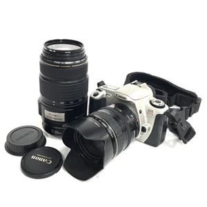 Canon EOS Kiss III EF 75-300mm 1:4-5.6 IS 28-105mm 1:3.5-4.5 一眼レフフィルムカメラ レンズ QG052-44