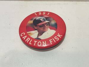 メジャーリーグ　カールトンフェスク　Carlton Fisk　缶バッチ　１９９１年