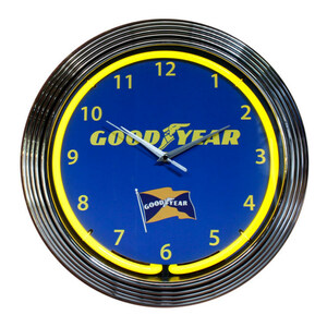 壁掛け 時計 ネオンクロック GOOD YEAR グッドイヤー 直径38×厚さ6cm ネオン管 ウォールクロック アメリカン インテリア アメリカ雑貨