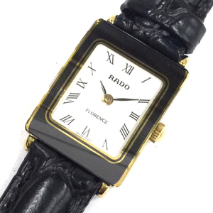 ラドー フローレンス クォーツ 腕時計 153.3606.2N レディース ホワイト文字盤 未稼働品 社外ベルト ブランド小物