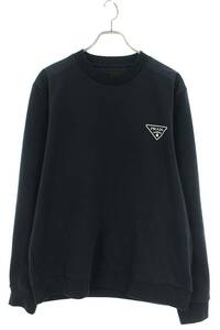 プラダ PRADA 21AW UJL21A サイズ:XL ロゴプリントナイロン切り替えクルーネックスウェット 中古 NO05