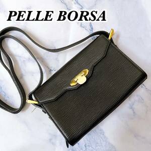 送料無料　PELLE BORSA ペレボルサ　ショルダーバッグ ゴールド金具