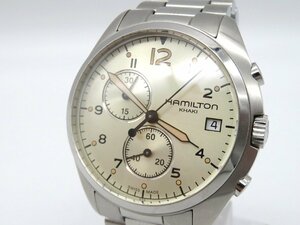 1円◆稼働◆ ハミルトン Ｈ７６５１２０ カーキ ゴールド クオーツ メンズ 腕時計 M19302